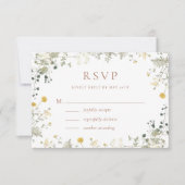 テラコッタエレガントワイルドフラワー結婚ズ 出欠カード (正面)
