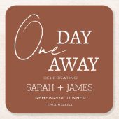 テラコッタエレガントワンデイリハ遠くにーサルディナー スクエアペーパーコースター (正面)