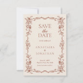 テラコッタエレガントヴィンテージウェディング セーブザデート (正面)