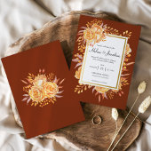 テラコッタエレガントー素朴ン結婚オレンジ 招待状