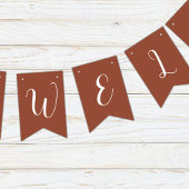 テラコッタエレガント写真書道台本シンプル バンティングフラッグ