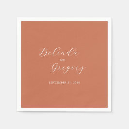 テラコッタエレガント台本の書結婚道の スタンダードカクテルナプキン