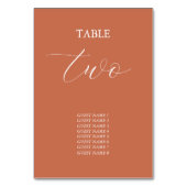 テラコッタエレガント台本の書結婚道の テーブルナンバー (裏面)