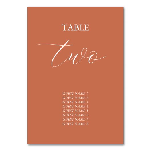 テラコッタエレガント台本の書結婚道の テーブルナンバー (正面)