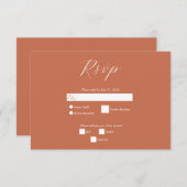 テラコッタエレガント台本の書結婚道の 出欠カード (正面/裏面)