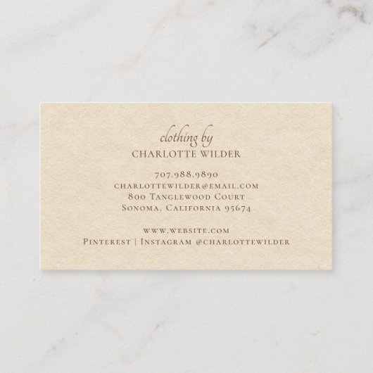 テラコッタエレガント抽象芸術砂漠 名刺 (裏面)