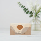 テラコッタエレガント抽象芸術砂漠 名刺 (スタンド正面)