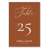 テラコッタエレガント書道ボホ春の結婚式 テーブルナンバー (裏面)