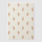 テラコッタエレガント植物花の柄 ベラム紙招待状 (正面)