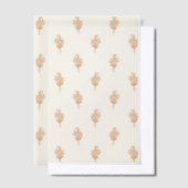 テラコッタエレガント植物花の柄 ベラム紙招待状 (オフセット)