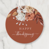 テラコッタエレガント秋フローラハッピーサンクスギビング フェイバータグ (正面)