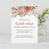 テラコッタエレガント秋フローラベビーシャワー 招待状 (スタンド正面)