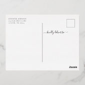 テラコッタエレガント秋フローラ葉感謝祭 箔招待状ポストカード (裏面)