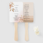 テラコッタエレガント赤面ウォーターカラーアート ハンドファン (正面&裏面)