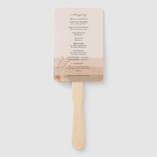 テラコッタエレガント赤面ウォーターカラーアート ハンドファン (裏面)