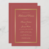 テラコッタエレガント金ゴールドリハーサルディナー 招待状 (正面/裏面)