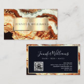 テラコッタエレガント金ゴールド大理石ゲートQRコード 名刺 (正面/裏面)