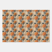 テラコッタエレガント銅焼オレンジ色のセージ秋 ラッピングペーパーシート (正面2)