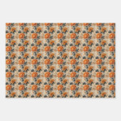 テラコッタエレガント銅焼オレンジ色のセージ秋 ラッピングペーパーシート (正面)