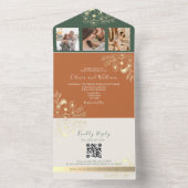 テラコッタオリーブ素朴グリーン秋の結婚式 オールインワン招待状 (内側)