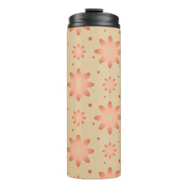 テラコッタオレンジとサンドベージュの繊細なデイジー タンブラー