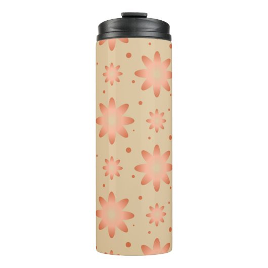 テラコッタオレンジとサンドベージュの繊細なデイジー タンブラー (正面)