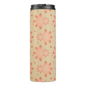 テラコッタオレンジとサンドベージュの繊細なデイジー タンブラー (裏面)