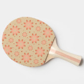 テラコッタオレンジとサンドベージュの繊細なデイジー 卓球ラケット (横)