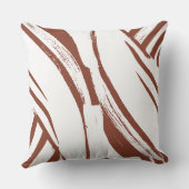 テラコッタオレンジと白カーブストライプズボホ クッション (裏面)