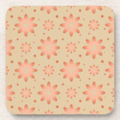 テラコッタオレンジと砂ベージュ繊細なデイジー コースター (正面)