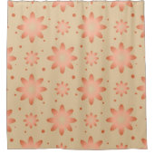 テラコッタオレンジと砂ベージュ繊細なデイジー シャワーカーテン (正面)