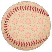 テラコッタオレンジと砂ベージュ繊細なデイジー ソフトボール (正面左)