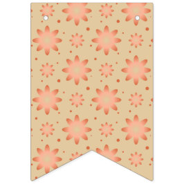 テラコッタオレンジと砂ベージュ繊細なデイジー バンティングフラッグ