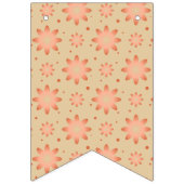 テラコッタオレンジと砂ベージュ繊細なデイジー バンティングフラッグ (第1の旗)