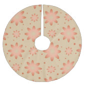 テラコッタオレンジと砂ベージュ繊細なデイジー ブラッシュドポリエステルツリースカート (正面)