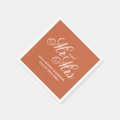テラコッタオレンジカスタム色紙結婚式 スタンダードカクテルナプキン (角)