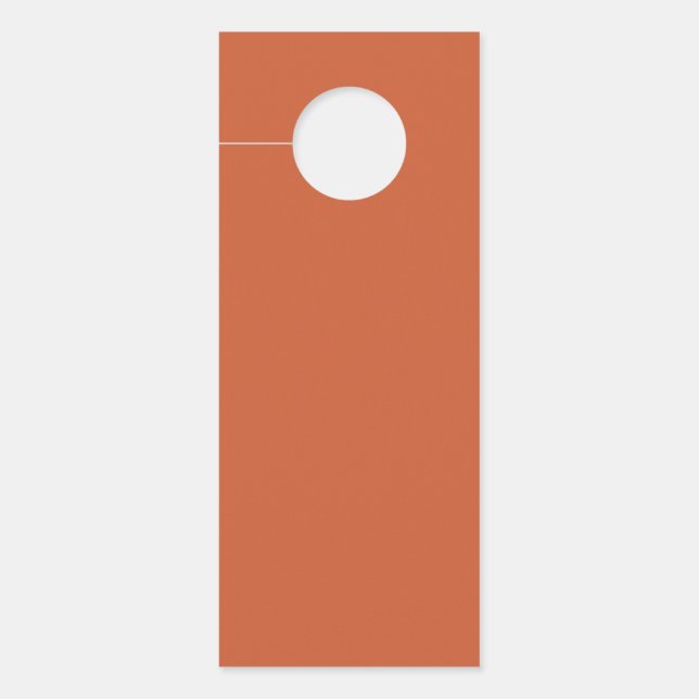 テラコッタオレンジカ無地のラーウォーム&自然デザイン ドアノブサイン (正面)