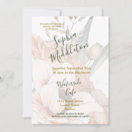 テラコッタオレンジフローラエレガントブライダルシャワー 招待状