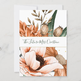 テラコッタオレンジフローラエレガントブライダルシャワー 招待状