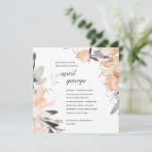 テラコッタオレンジフローラブライダルシャワー招待状 サンキューカード (スタンド正面)