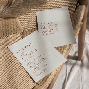 テラコッタオレンジミニマリストボホラスト結婚ズ 招待状