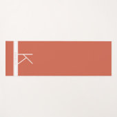 テラコッタオレンジレッドモダンシンプルモノグラム名 ヨガマット (正面(横))