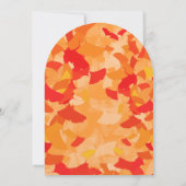 テラコッタオレンジレッド秋イチョウ離れコ結婚ンズ 招待状 (裏面)