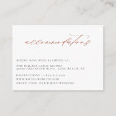 テラコッタオレンジ結婚の宿泊施設 エンクロージャーカード (正面)