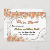 テラコッタオレンジ葉色のホイル移動アドレス ポストカード (正面/裏面)