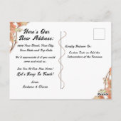 テラコッタオレンジ葉色のホイル移動アドレス ポストカード (裏面)