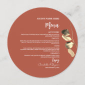 テラコッタオレンジ金ゴールドユーカリ結婚ルズ メニュー (正面)