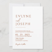 テラコッタオレンジ ミニマル ボーホー ラスト ウェディング 招待状 (正面)