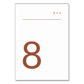 テラコッタオンホワイトプレーンモダンプレミアムエレガント テーブルナンバー (正面)