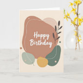 テラコッタオーガニック誕生日カード カード (黄色い花)